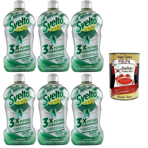 Svelto Piatti a Mano Concentrato Limone Handgemachte Gerichte mit Zitronenkonzentrat 6x500ml Original italienisch inkl. Italian Gourmet Polpa 400g