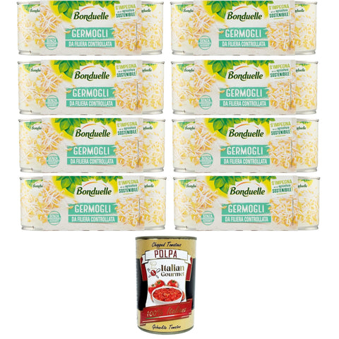 Bonduelle Germogli Di Soia Sojabohnen ( ) 8x600g 3x200gr inkl. Italian Gourmet Polpa 400g Original italienisch