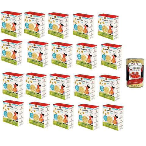 Le Pastine Di ARMANDO - DAS ALFABETO - 100% Weizen 20x 400 g inkl. Italian Gourmet polpa 400g Original italienisch