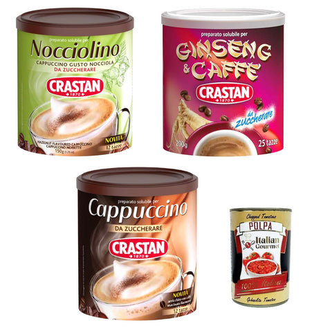 Crastan Testpaket Nocciolino, Cappuccino 3x150g Original italienisch Getränk