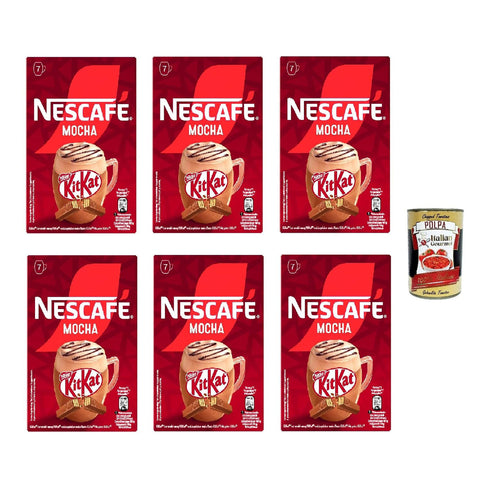 Nescafe NESCAFÉ KitKat Mocha, Instantkaffee mit Milch und Kakao, 6 Packungen mit 7 Beuteln x 21 g Original italienisch inkl. Italian Gourmet Polpa 400g
