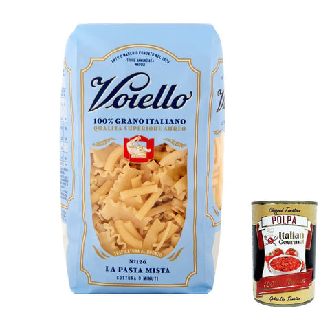 Voiello Pasta La Pasta Mista Nudeln 100 % italienische N 126 500g 20x Original italienisch inkl. Italian Gourmet Polpa 400g