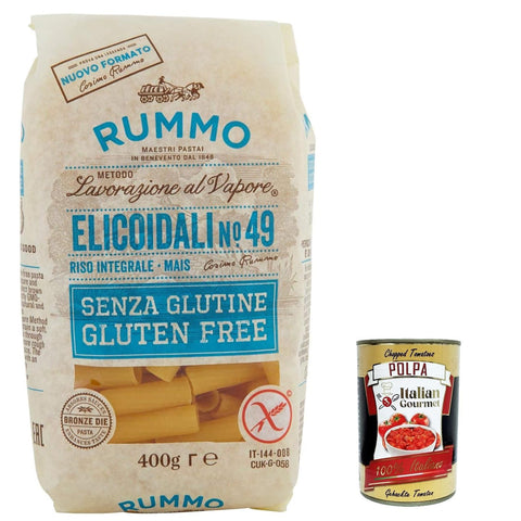 Rummo Pasta Elicoidali N49 senza Glutine, gluten free, 100% italienische Pasta nudeln glutenfrei 400g 5x Original italienisch inkl. Italian Gourmet Polpa 400g