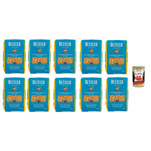 De Cecco Conchigliette Rigate N°51, 100% Pasta Nudeln 10x 500g inkl. Italian Gourmet Polpa 400g Original italienisch