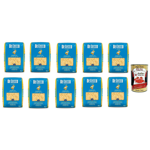 De Cecco Pasta Farfalle n. 93 100% Nudeln 10x 500g inkl. Italian Gourmet Polpa 400g Original italienisch