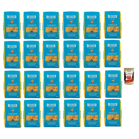 De Cecco Pennette Lisce N°140 100% Pasta Nudeln 24x 500g inkl. Italian Gourmet Polpa 400g Original italienisch