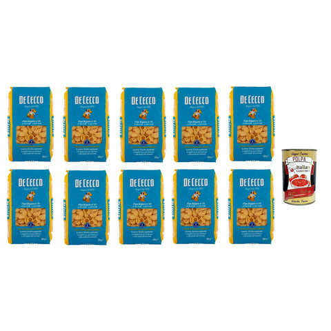 De Cecco Pipe Rigate N°49, 100% Pasta Nudeln 10x 500g inkl. Italian Gourmet Polpa 400g Original italienisch