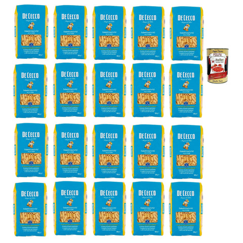 De Cecco Tubetti Lisci N°62, 100% Pasta Nudeln 20x 500g inkl. Italian Gourmet Polpa 400g Original italienisch