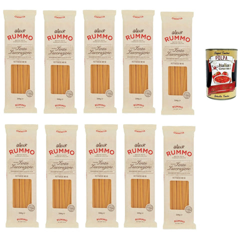 Rummo Fettucce n° 15 Pasta Lenta Lavorazione Teigwaren aus Hartweizengrieß Bronze - Zeichnung 10x 500g inkl. Italian Gourmet polpa 400g Original italienisch