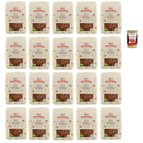 Rummo Pasta Integrale Farfalle N° 85, Vollkornnudeln Nudeln Vollkorn Italienische Pasta 20x 500g inkl. Italian Gourmet polpa 400g Original italienisch