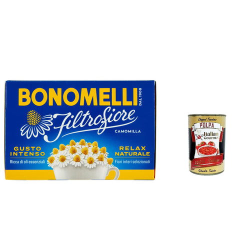 Bonomelli Filtrofiore Camomilla 14 filtri, Kamille 14 beutel 3x 28 g inkl. Italian Gourmet polpa 400g Original italienisch