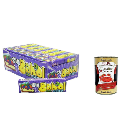 Big Babol Cheesecake mit Beeren, Kaugummi -Bubble -Spiel, Box 24 Stick Original italienisch inkl. Italian Gourmet Polpa 400g