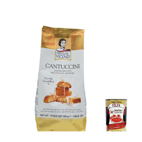 Vicenzi Matilde Cantuccini Mandel Biscotti, zeitlose klassische italienische authentische Bissgröße Kekse mit echten 12x225g Original italienisch