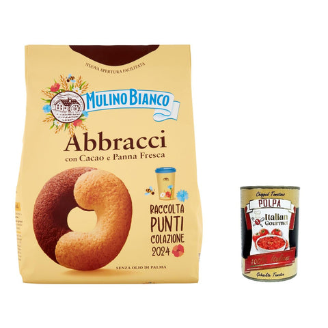 Mulino Bianco Abbracci Shortbread Kekse mit Kakao und frischer Sahne, ohne Palmöl 12x700g Original italienisch
