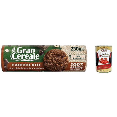 Mulino Bianco Gran Cereale Cacao, Kakaokekse mit einem vollen Geschmack, reich an Ballaststoffen 12x230g Original italienisch