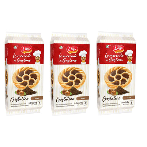 Lago Gastone Lago Crostatine al Cacao Kakao - Törtchen Packung à 240g, Jede Packung Enthält 6 Snack à 3x 40g Original italienisch