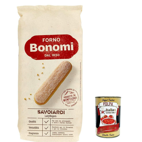 Italienische Löffelbiskuits Savoiardi, Ladyfingers, für Tiramisu, biscuits cookies kekse 3x 400g inkl. Italian Gourmet polpa 400g Original italienisch