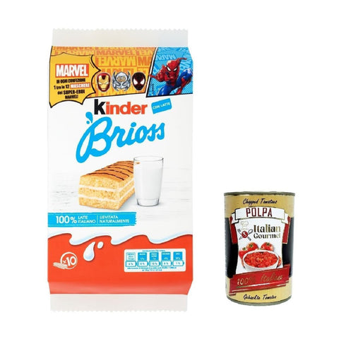 Ferrero Kinder Ferrero Brioss Kuchen mit Milch classic Frühstück brioche kekse 3x 10x30g inkl. Italian Gourmet polpa 400g Original italienisch