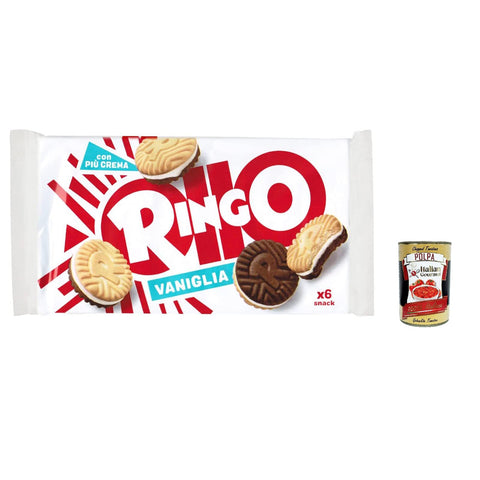 Pavesi Ringo Vaniglia Vanille Kekse Biscuits Cookies 330g Familienpaket 3x Original italienisch inkl. Italian Gourmet Polpa 400g