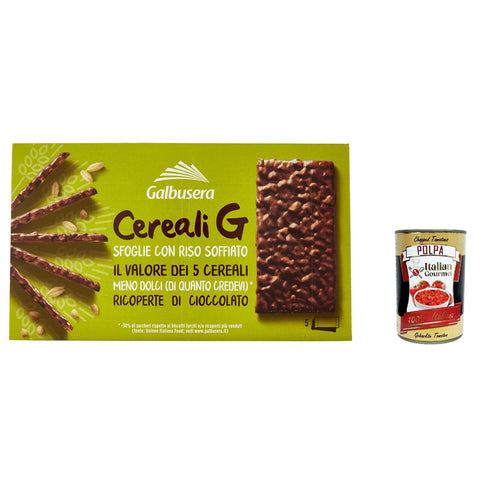 Galbusera Cereali G Schokoladencracker, crackers mit Durchstöre mit aufgebrauchtem Reis 6x150g Original italienisch