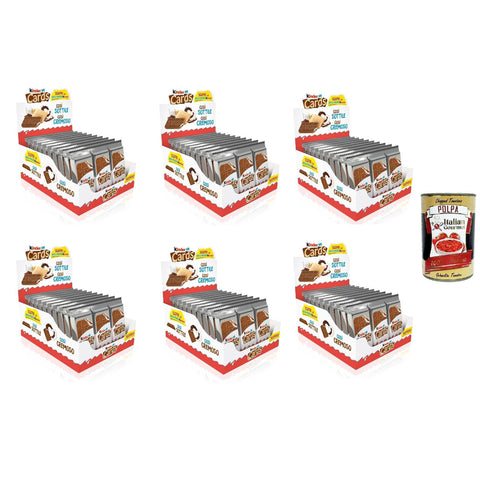 Kinder Cards Waffel mit scholokade schoko riegel 30 Stück kekse waffel 768 g 6x Original italienisch inkl. Italian Gourmet Polpa 400g