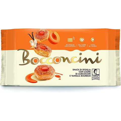 Matilde Vicenzi Bocconcini mit 100% Aprikosenherz und Vanille 6x 90 g Original italienisch