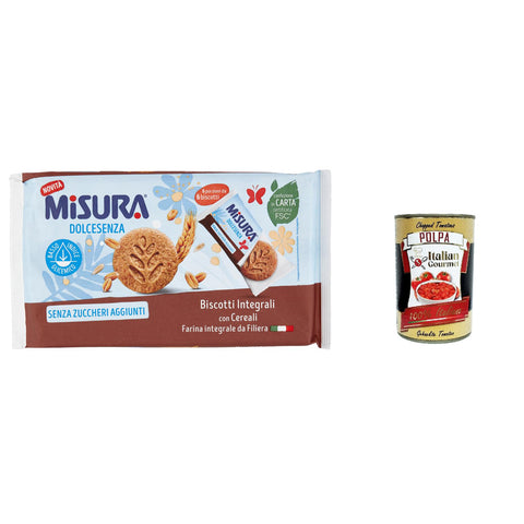 Misura Dolcesenza Vollkreidekekse mit Getreide Niedriger glykämischer Index Italienisches Vollkornmehl 6 Teile von 6 6x280g Original italienisch