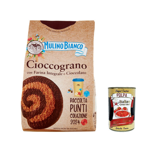Mulino Bianco Cioccograno Vollkorn kekse mit schokolade biscuits cookies kuchen 6x 330g inkl. Italian Gourmet polpa 400g Original italienisch