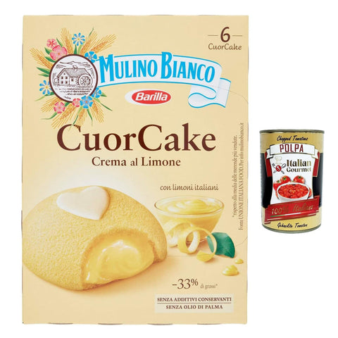 Mulino Bianco CuorCake Snack gefüllt mit Zitronencreme mit italienischen Zitronen, ohne Palmöl 6x Original italienisch Kekse