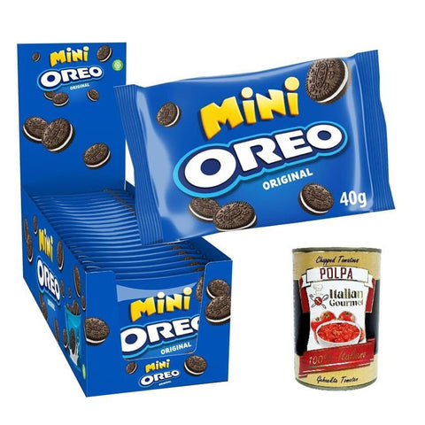 Oreo Kekse Mini Pocket-Box mit 20 Beuteln à 40 g Original italienisch inkl. Italian Gourmet Polpa 400g