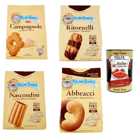 Mulino Bianco Testpaket Campagnole Ritornelli Abbracci Nascondini Shortbread Kekse mit Reismehl 3x700g Original italienisch
