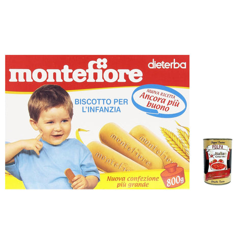 Montefiore Biscotto per l'Infanzia, dal 4 mese 3x 800 g inkl. Italian Gourmet polpa 400g Original italienisch