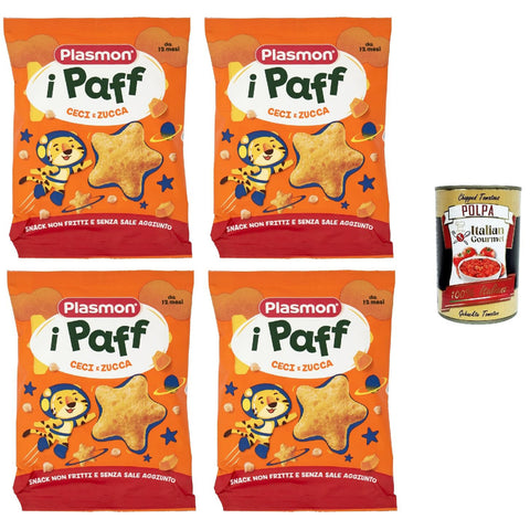 Plasmon snack Ceci e Zucca 4x 15g inkl. Italian Gourmet polpa 400g Original italienisch