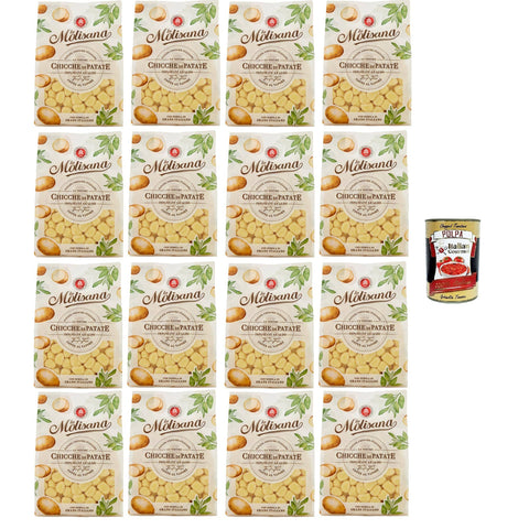 La Molisana Chicche La Molisana, Chicche di Patate, frische Kartoffelchips mit italienischem Weizengrieß - heiß geknetet und gedämpft 16x500gr inkl. Italian Gourmet polpa 400g Original italienisch