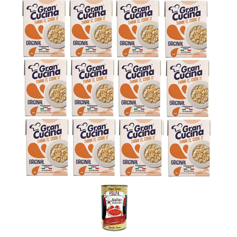 Gran Cucina Crema per Cucinare,Creme auf Pflanzlicher Basis,Sauce zum Kochen Ohne Palmöl,Glutenfrei 200g 12x Original italienisch inkl. Italian Gourmet Polpa di Pomodoro 400g Dose