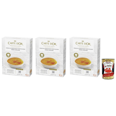 Carte d’Or Professional Preparato per Crema Catalana, Pulvermischung für Katalanische Creme, Glutenfrei 3x 516g inkl. Italian Gourmet Polpa di Pomodoro 400g Dose Original italienisch
