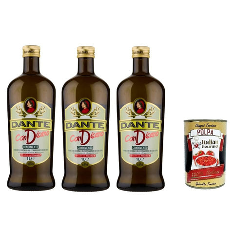 Dante conDisano Gewürz auf Basis von Pflanzenölen und nativem Olivenöl extra 3x Original italienisch Feinkost