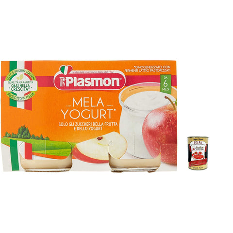 Plasmon Yogurt e Mela 2x120 3x Original italienisch inkl. Italian Gourmet Polpa 400g