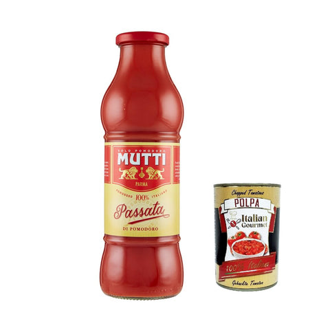 Mutti Passata di Pomodoro Tomatenpaste Tomaten sauce 100% 4x 700g inkl. Italian Gourmet polpa 400g Original italienisch