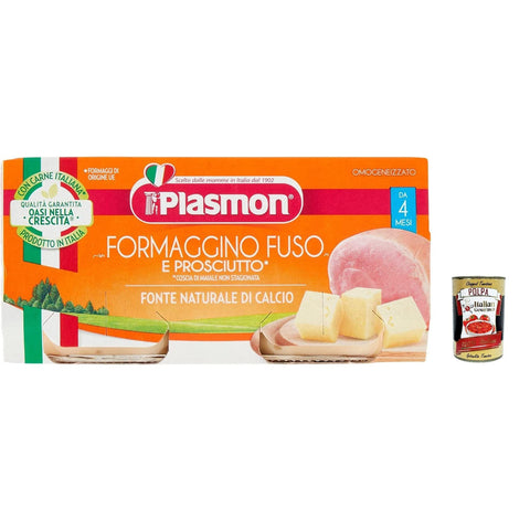 Plasmon Formaggino e Prosciutto, 2 x 80g 6x Original italienisch inkl. Italian Gourmet Polpa 400g