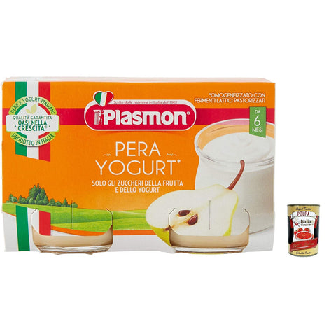 Plasmon Pera e Yogurt 2x120g 6x Original italienisch inkl. Italian Gourmet Polpa 400g