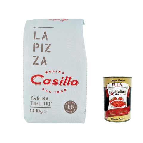 Selezione Casillo Farina per Pizza '00', Weizenmeh Pizza Napoli Pizzamehl Pizza Mehl 1kg 8x Original italienisch inkl. Italian Gourmet Polpa 400g