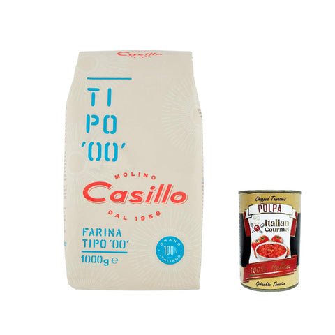 Selezione Casillo Farina per Pizza Tipo '00', Weizenmeh Pizza Napoli Pizzamehl Pizza Mehl 8x 1kg inkl. Italian Gourmet polpa 400g Original italienisch