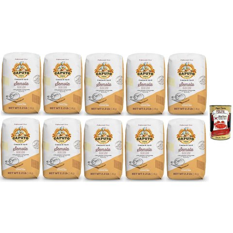 Caputo Semola di grano duro rimacinata, Durum Weizen Grieß, Hartweizengrieß fein für die perfekte Pasta und Pizza 10x 1 Kg inkl. Italian Gourmet polap 400g Original italienisch