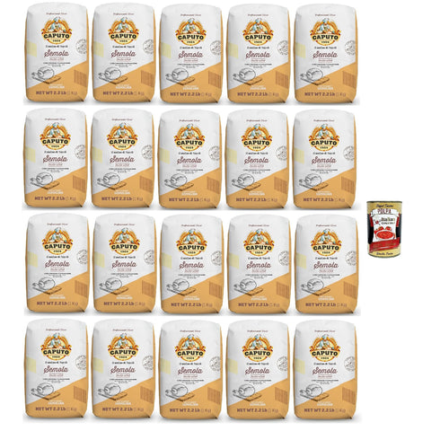 Caputo Semola di grano duro rimacinata, Durum Weizen Grieß, Hartweizengrieß fein für die perfekte Pasta und Pizza 20x 1 Kg inkl. Italian Gourmet polap 400g Original italienisch