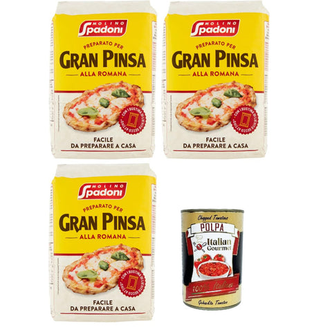 Spadoni Molino Spadoni Preparato Per Gran Pinsa Alla Romana zubereitet für Gran Pinsa Alla Romana 3x 1kg inkl. Italian Gourmet polpa 400g Original italienisch
