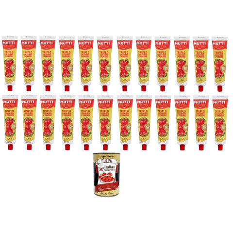 Mutti Triplo concentrato di Pomodoro Tomatenkonzentrat 24x 185gr inkl. Italian Gourmet polpa 400g Original italienisch