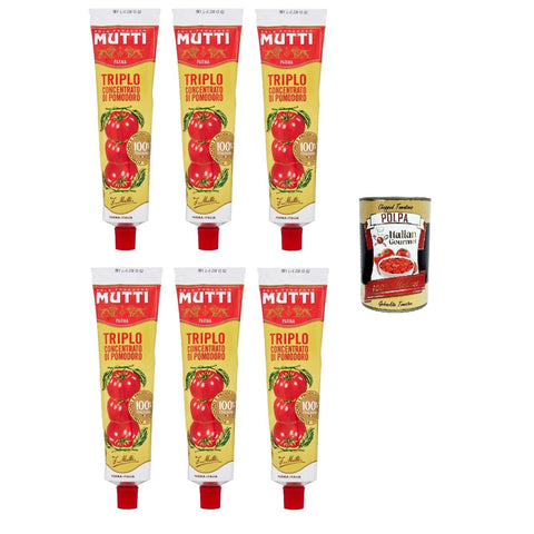 Mutti Triplo concentrato di Pomodoro Tomatenkonzentrat 6x 185gr inkl. Italian Gourmet polpa 400g Original italienisch