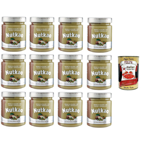 Nutkao Crema Bicolore con Cacao e Pistacchio Zweifarbige Creme mit Kakao und Pistazien 12x330g Original italienisch Zutat