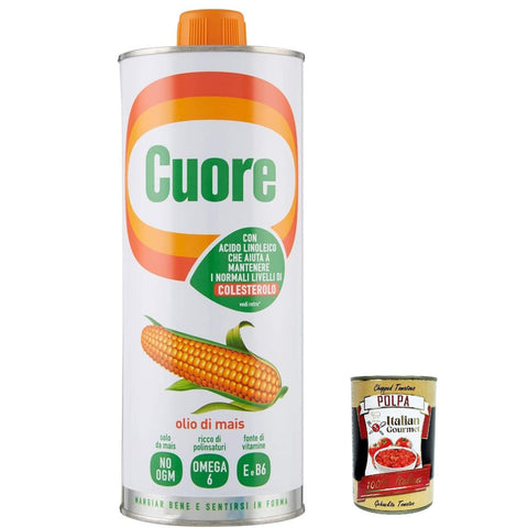 Cuore Olio Cuore olio mais aus italien Maissamenöl Maiskaimöl Maisöl Corn Oil 1Lt inkl. Italian Gourmet polpa 400g Original italienisch